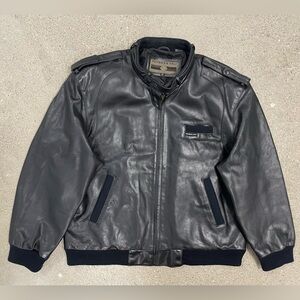 Vintage Members Only Grunge Biker Racer Aviator Bomber Leather Jacket size XL